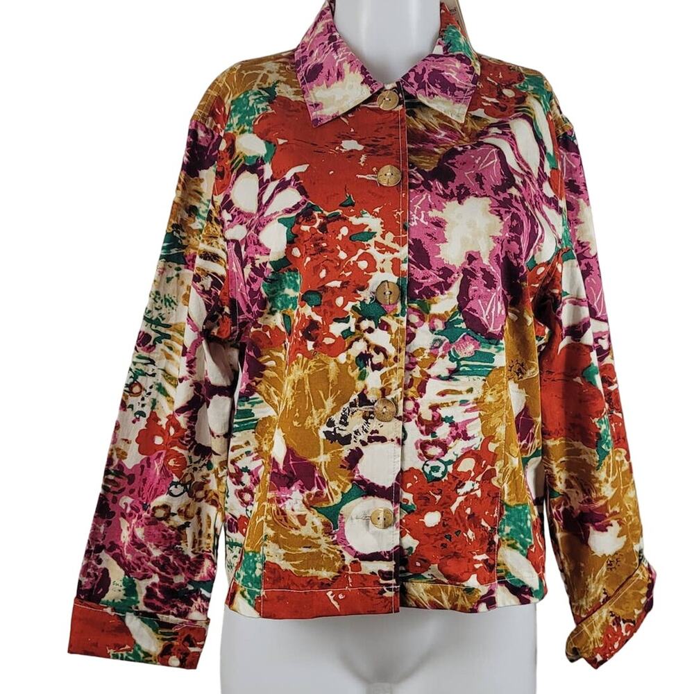 Coldwater Creek Spice Floral Jacket Women Large NWT $69